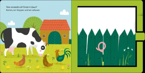 Buchcover und Innenansicht für das Buch: Mein Klapp-Guck-Buch: Welches Tier kennst du hier?