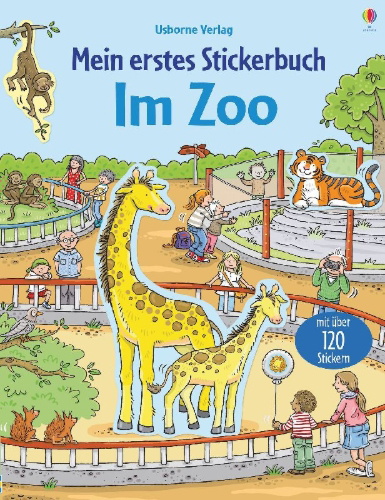 Buchcover und Innenansicht für das Buch: Mein erstes Stickerbuch: Im Zoo