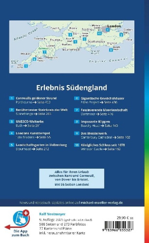 Buchcover und Innenansicht für das Buch: MICHAEL MÜLLER Reiseführer Südengland