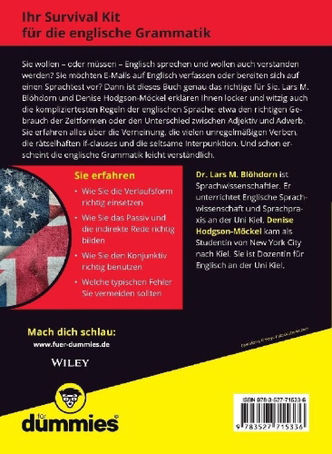 Buchcover und Innenansicht für das Buch: Englische Grammatik für Dummies