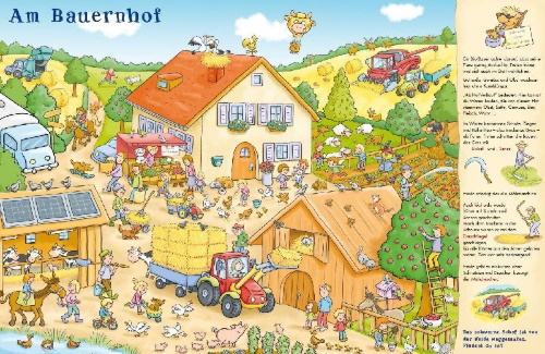 Buchcover und Innenansicht für das Buch: Mein wimmeliges Österreich-Buch