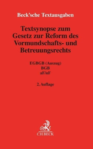 Buchcover und Innenansicht für das Buch: Textsynopse zum Gesetz zur Reform des Vormundschafts- und Betreuungsrechts