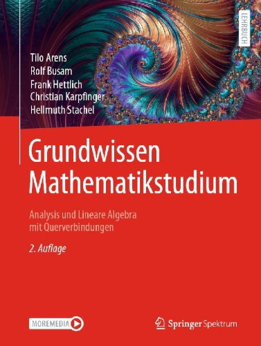 Buchcover und Innenansicht für das Buch: Grundwissen Mathematikstudium - Analysis und Lineare Algebra mit Querverbindungen