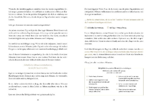 Buchcover und Innenansicht für das Buch: Die 1-Minuten-Methode