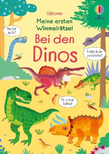 Buchcover und Innenansicht für das Buch: Meine ersten Wimmelrätsel: Bei den Dinos