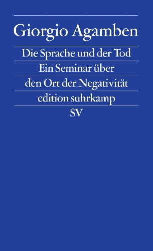 Buchcover und Innenansicht für das Buch: Il linuaggio e la morte. Un seminario sul luogo della negativitá