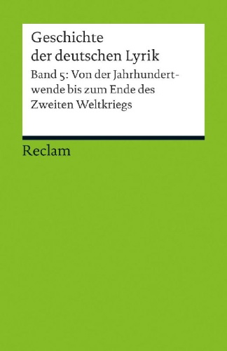 Buchcover und Innenansicht für das Buch: Geschichte der deutschen Lyrik
