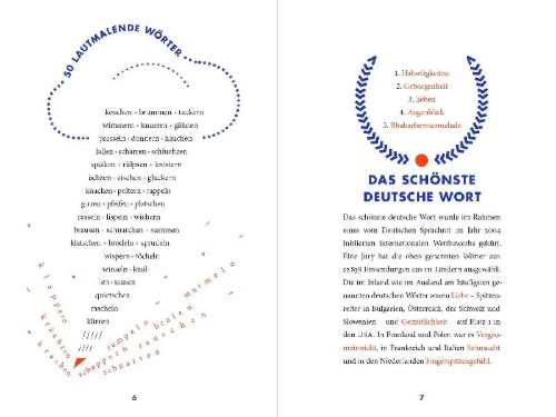 Buchcover und Innenansicht für das Buch: Kleines Kuriositätenkabinett der deutschen Sprache