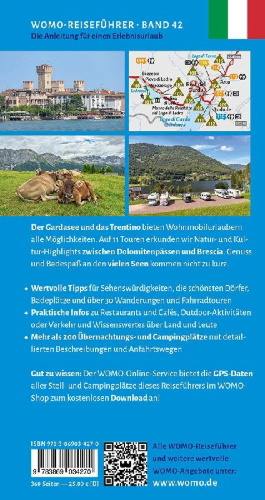 Buchcover und Innenansicht für das Buch: Entdeckertouren mit dem Wohnmobil Trentino