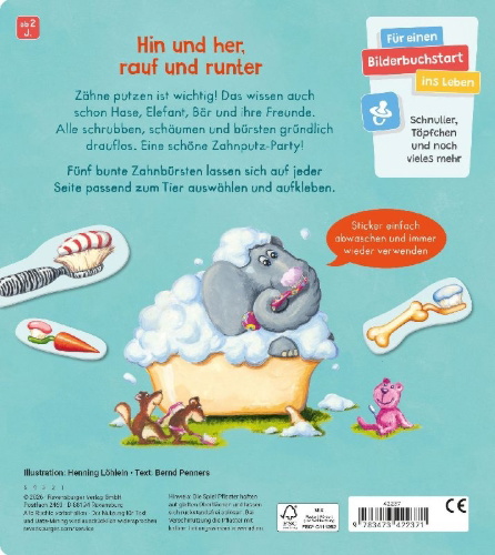 Buchcover und Innenansicht für das Buch: Zähne putzen! Schrubbdiwupp