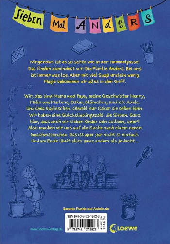 Buchcover und Innenansicht für das Buch: Sieben Mal Anders (Band 1) - Adele möchte die Welt umarmen