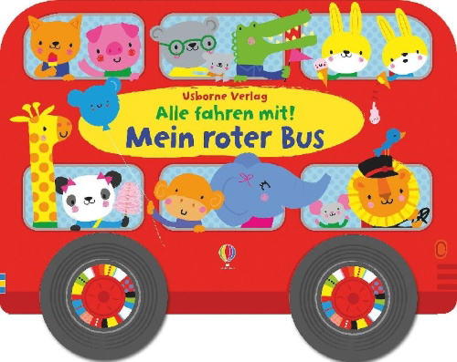 Buchcover und Innenansicht für das Buch: Alle fahren mit! Mein roter Bus