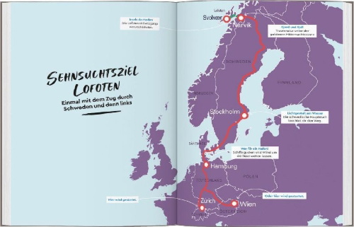 Buchcover und Innenansicht für das Buch: MARCO POLO Bildband Einfach mal raus! Unvergessliche Zugreisen in Europa