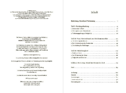 Buchcover und Innenansicht für das Buch: Bismarcks ewiger Bund