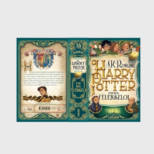 Buchcover und Innenansicht für das Buch: Harry Potter and the Goblet of Fire