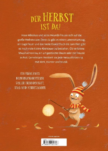 Buchcover und Innenansicht für das Buch: Hase Hibiskus und die Herbstsause
