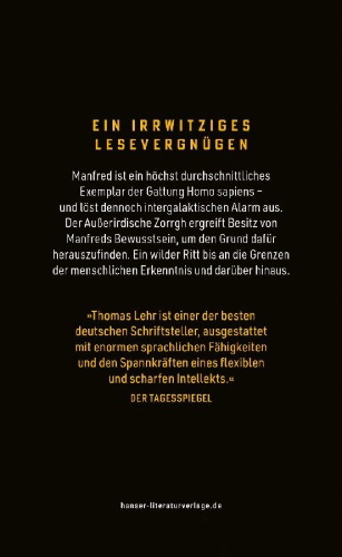 Buchcover und Innenansicht für das Buch: Manfred - Bekenntnisse eines Außerirdischen