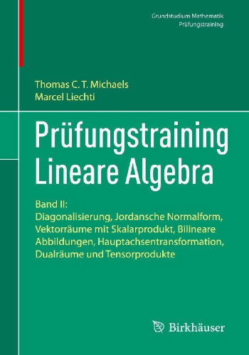 Buchcover und Innenansicht für das Buch: Prüfungstraining Lineare Algebra