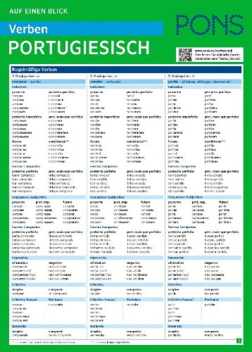 Buchcover und Innenansicht für das Buch: PONS Verben auf einen Blick Portugiesisch
