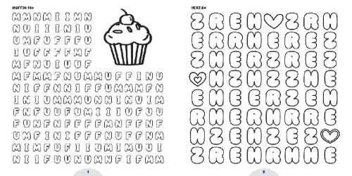 Buchcover und Innenansicht für das Buch: Cozy Word Search Cute World