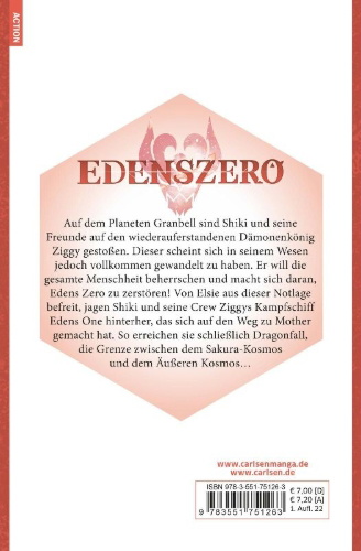 Buchcover und Innenansicht für das Buch: Edens Zero