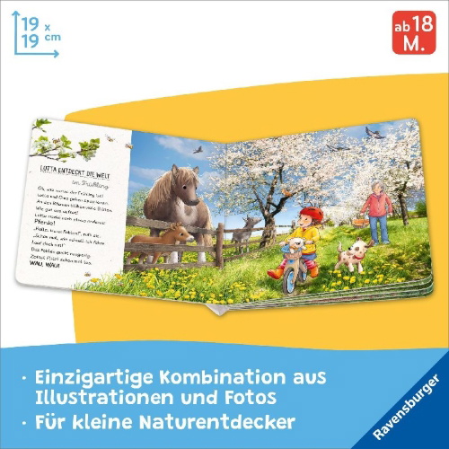 Buchcover und Innenansicht für das Buch: Lotta entdeckt die Welt: Im Frühling