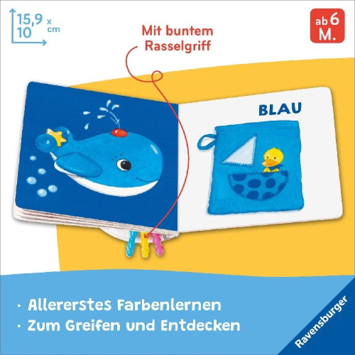 Buchcover und Innenansicht für das Buch: Mein buntes Rasselbuch