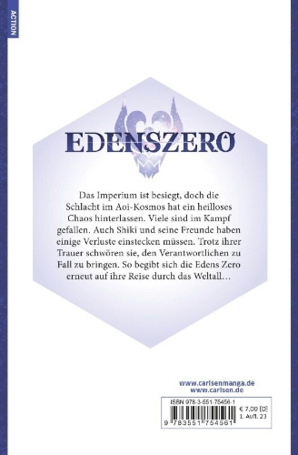 Buchcover und Innenansicht für das Buch: Edens Zero