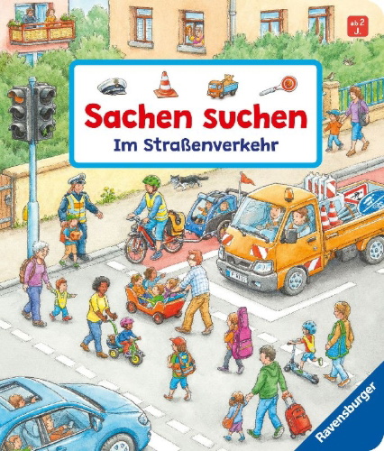 Buchcover und Innenansicht für das Buch: Sachen suchen - Im Straßenverkehr