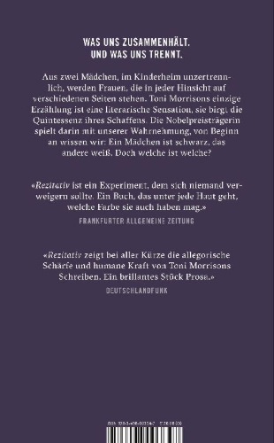 Buchcover und Innenansicht für das Buch: Recitatif