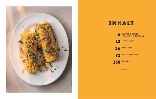Buchcover und Innenansicht für das Buch: Ultimativ kochen mit der Mikrowelle