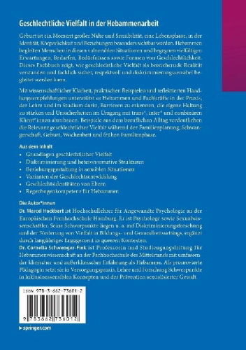 Buchcover und Innenansicht für das Buch: Geschlechtliche Vielfalt in der Hebammenarbeit