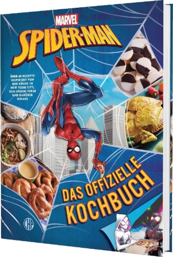 Buchcover und Innenansicht für das Buch: Marvel: Spider-Man: Das offizielle Kochbuch