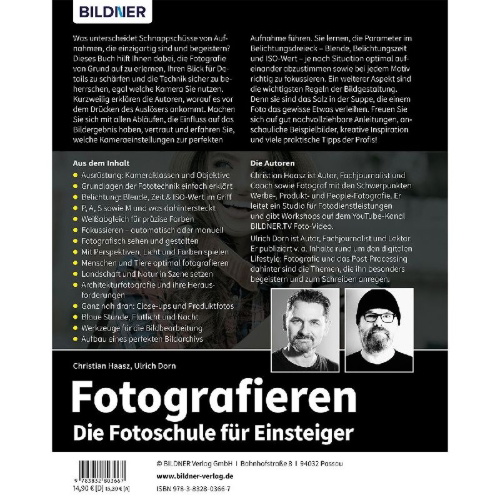 Buchcover und Innenansicht für das Buch: Fotografieren - Die große Fotoschule für Einsteiger