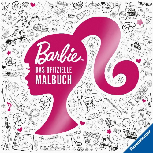 Buchcover und Innenansicht für das Buch: Barbie: Das offizielle Malbuch