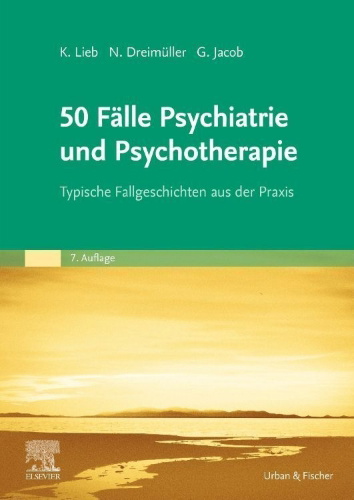 Buchcover und Innenansicht für das Buch: 50 Fälle Psychiatrie und Psychotherapie