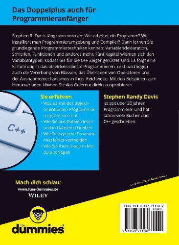 Buchcover und Innenansicht für das Buch: C++ programmieren lernen für Dummies