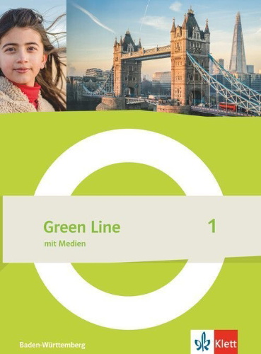 Buchcover und Innenansicht für das Buch: Green Line 1 G9. Schulbuch mit Medien (fester Einband) Klasse 5. Ausgabe Baden-Württemberg