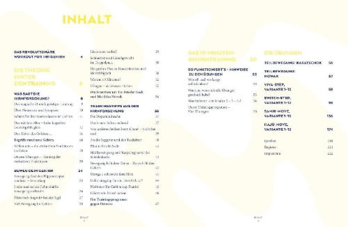 Buchcover und Innenansicht für das Buch: 10-Minuten-Gehirntraining