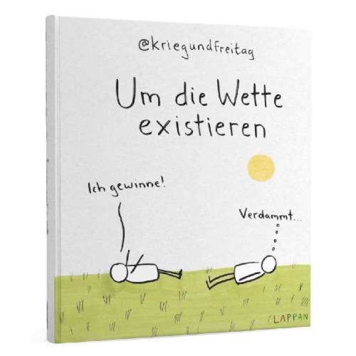 Buchcover und Innenansicht für das Buch: kriegundfreitag: Um die Wette existieren