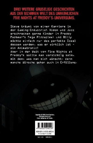 Buchcover und Innenansicht für das Buch: Five Nights at Freddy's: Tales from the Pizzaplex