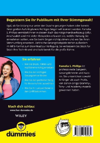 Buchcover und Innenansicht für das Buch: Singen für Dummies