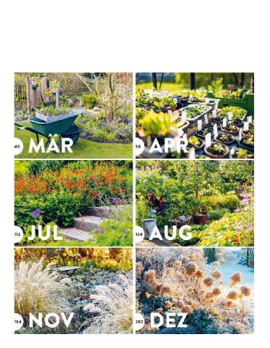 Buchcover und Innenansicht für das Buch: Das große Gartenjahr-Buch