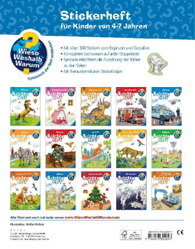 Buchcover und Innenansicht für das Buch: Wieso? Weshalb? Warum? Stickerheft: Ritter