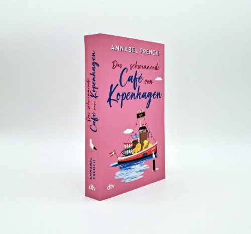 Buchcover und Innenansicht für das Buch: The Floating Copenhagen Café
