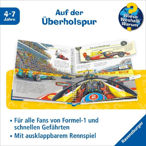 Buchcover und Innenansicht für das Buch: Wieso? Weshalb? Warum?, Band 69: Alles über Rennfahrzeuge