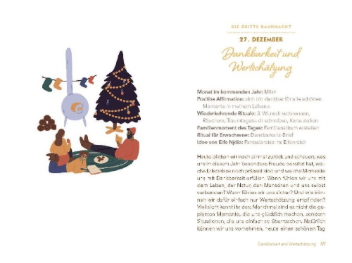 Buchcover und Innenansicht für das Buch: Rauhnächte mit Kindern erleben