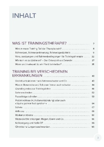 Buchcover und Innenansicht für das Buch: Trainingstherapie