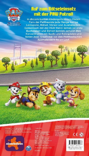 Buchcover und Innenansicht für das Buch: PAW Patrol: Mein großer Kindergartenblock