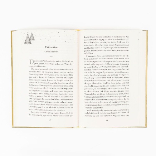Buchcover und Innenansicht für das Buch: Die schönsten Weihnachtsgeschichten am Kamin aus 40 Jahren